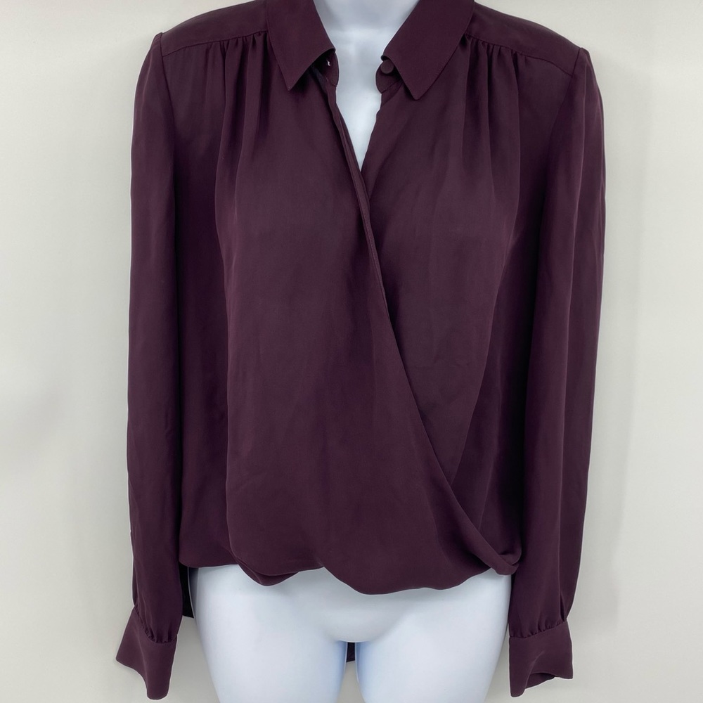 Veronica Beard Plum Wrap Blouse